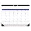 Academic Monthly Desk Pad Calendar, 22 x 17, White/Blue/Gray Sheets, Black Binding/Corners, 13-Month (July-July): 2022-20231