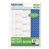 Hardcover Numbered Money Receipt Book, Three-Part Carbonless, 6.78 x 2.75, 4/Page, 200 Forms2