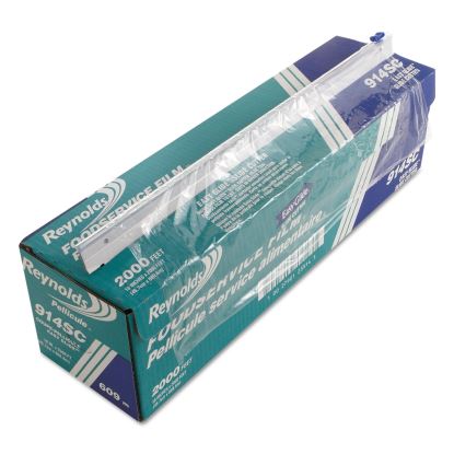 PVC Food Wrap Film Roll in Easy Glide Cutter Box, 18" x 2,000 ft, Clear1
