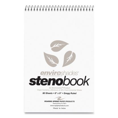 Enviroshades Steno Notepad, Gregg Rule, White Cover, 80 Gray 6 x 9 Sheets, 4/Pack1