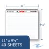 WIDE Landscape Format Writing Pad, Unpunched with Standard Back, Medium/College Rule, 40 White 11 x 9.5 Sheets2