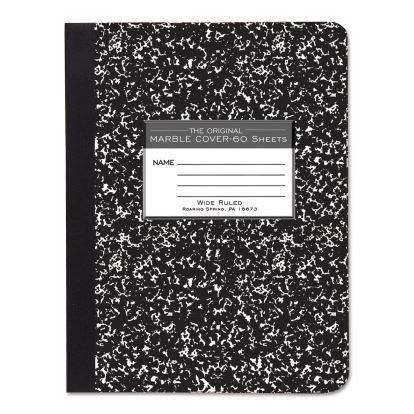 Marble Cover Composition Book, Wide/Legal Rule, Black Marble Cover, 9.75 x 7.5, 60 Sheets1