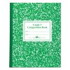 Grade School Ruled Composition Book, Manuscript Format, Green Cover, 9.75 x 7.75, 50 Sheets1