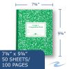 Grade School Ruled Composition Book, Manuscript Format, Green Cover, 9.75 x 7.75, 50 Sheets2