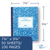 Grade School Ruled Composition Book, Manuscript Format, Blue Cover, 9.75 x 7.75, 50 Sheets2