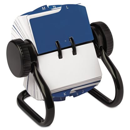 Open Rotary Card File, Holds 250 1.75 x 3.25 Cards, Black1