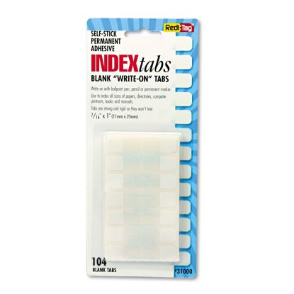 Legal Index Tabs, Customizable: Handwrite Only, 1/5-Cut, White, 1" Wide, 104/Pack1
