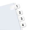 Legal Index Tabs, Preprinted Numeric: 1 to 10, 1/12-Cut, White, 0.44" Wide, 104/Pack2