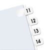 Legal Index Tabs, Preprinted Numeric: 11 to 20, 1/12-Cut, White, 0.44" Wide, 104/Pack2