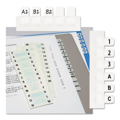 Legal Index Tabs, Preprinted Alpha: A to Z, 1/12-Cut, White, 0.44" Wide, 104/Pack1