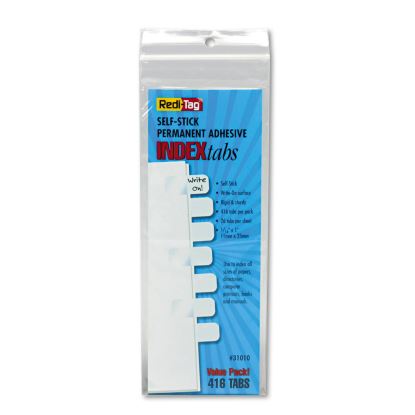 Legal Index Tabs, 1/5-Cut Tabs, White, 1" Wide, 416/Pack1
