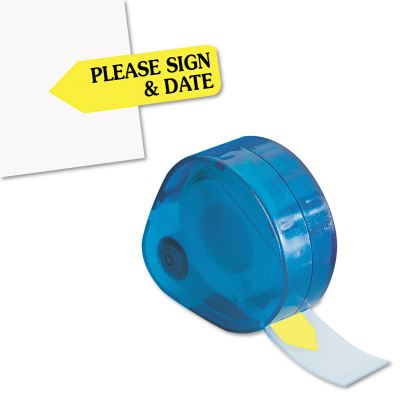 Arrow Message Page Flags in Dispenser, "Please Sign and Date", Yellow, 120 Flags1