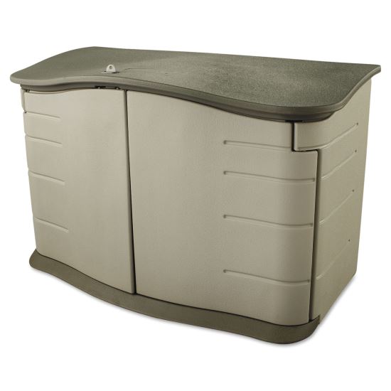 Horizontal Outdoor Storage Shed, 55 x 28 x 36, 20 cu ft, Olive Green/Sandstone1