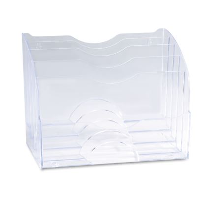 Optimizers Multifunctional Two-Way Organizer, 5 Sections, Letter Size Files, 8.75" x 10.38" x 13.63", Clear1