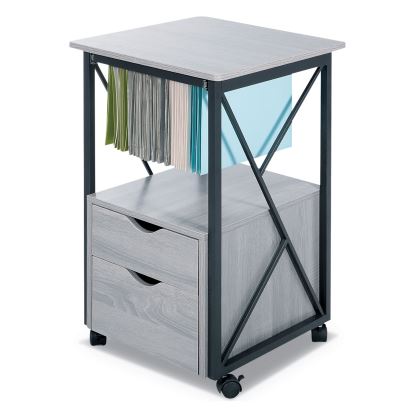 Mood Storage Pedestals with Open-Format Hanging File Rack, Left or Right, 2 Drawers: Box/File, Gray, 17.75" x 17.75" x 30"1