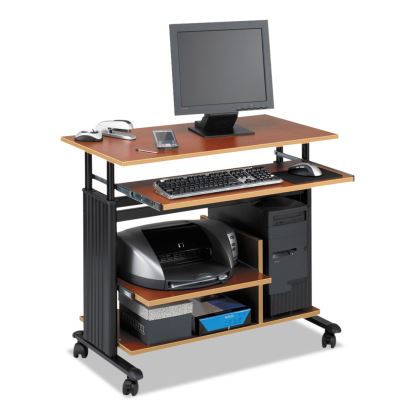 Muv 28" Adjustable-Height Mini-Tower Computer Desk, 35.5" x 22" x 29" to 34", Cherry/Black1
