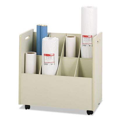 Laminate Mobile Roll Files, 8 Compartments, 30.13w x 15.75d x 29.25h, Putty1