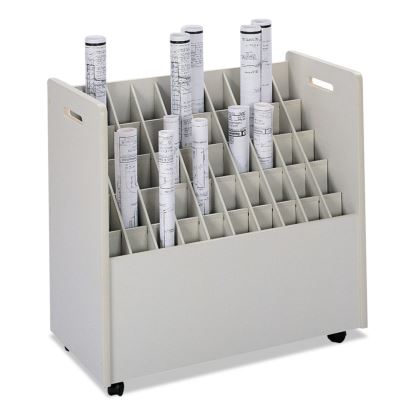 Laminate Mobile Roll Files, 50 Compartments, 30.25w x 15.75d x 29.25h, Putty1