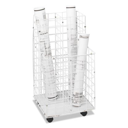 Wire Roll Files, 4 Compartments, 16.25w x 16.5d x 30.5h, White1