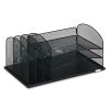 Onyx Desk Organizer with Three Horizontal and Three Upright Sections, Letter Size Files, 19.5" x 11.5" x 8.25", Black2