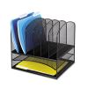 Onyx Mesh Desk Organizer with Two Horizontal and Six Upright Sections, Letter Size Files, 13.25" x 11.5" x 13", Black2