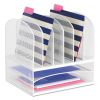 Onyx Mesh Desk Organizer with Two Horizontal and Six Upright Sections, Letter Size Files, 13.25" x 11.5" x 13", White1
