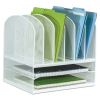 Onyx Mesh Desk Organizer with Two Horizontal and Six Upright Sections, Letter Size Files, 13.25" x 11.5" x 13", White2