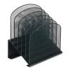 Onyx Mesh Desk Organizer with Tiered Sections, 5 Sections, Letter to Legal Size Files, 11.25" x 7.25" x 12", Black2