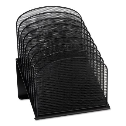 Onyx Mesh Desk Organizer with Tiered Sections, 8 Sections, Letter to Legal Size Files, 11.75" x 10.75" x 14", Black1