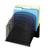 Onyx Mesh Desk Organizer with Tiered Sections, 8 Sections, Letter to Legal Size Files, 11.75" x 10.75" x 14", Black2