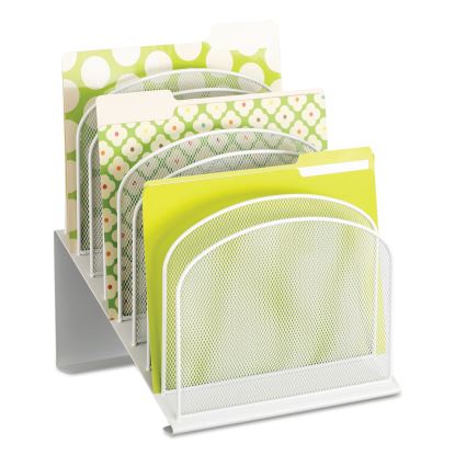 Onyx Mesh Desk Organizer with Tiered Sections, 8 Sections, Letter to Legal Size Files, 11.75" x 10.75" x 14", White1