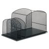 Onyx Mesh Desktop Hanging File With Two Upright Sections, 3 Sections, Letter Size, 11.5" Long, Black2