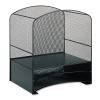 Onyx Mesh Desktop Hanging File With Two Horizontal Trays, 3 Sections, Letter Size, 10.75" Long, Black2