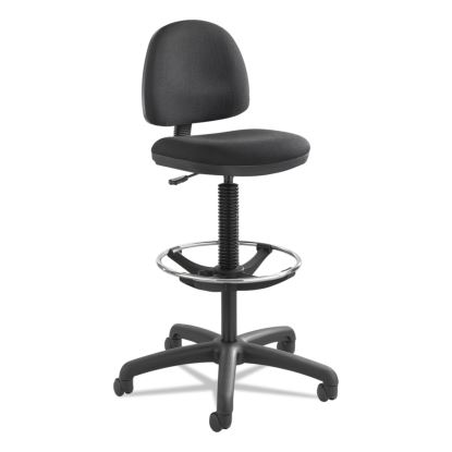 Precision Extended-Height Swivel Stool, Adjustable Footring, Supports Up to 250 lb, 23" to 33" Seat Height, Black Fabric1