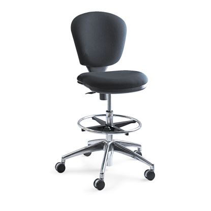 Metro Collection Extended-Height Chair, Supports Up to 250 lb, 23" to 33" Seat Height, Black Seat/Back, Chrome Base1