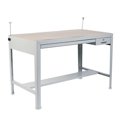 Precision Four-Post Drafting Table Base, 56.5w x 30.5d x 35.5h, Gray1
