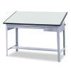 Precision Four-Post Drafting Table Base, 56.5w x 30.5d x 35.5h, Gray2