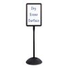 Double Sided Sign, Magnetic/Dry Erase Steel, 18 x 18, White, Black Frame1