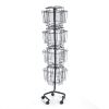 Wire Rotary Display Racks, 32 Compartments, 15w x 15d x 60h, Charcoal2