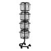 Wire Rotary Display Racks, 16 Compartments, 15w x 15d x 60h, Charcoal2