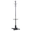 Metal Costumer with Umbrella Holder, Four Ball-Tipped Double-Hooks, 21w x 21d x 70h, Black2