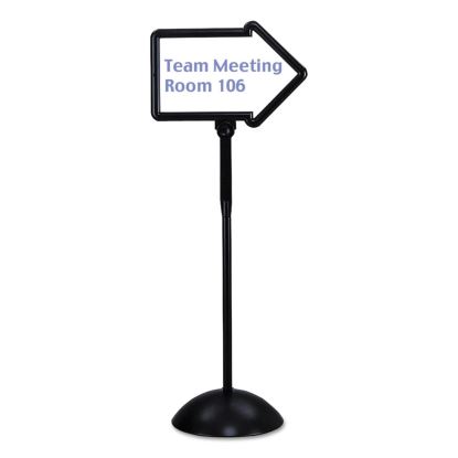 Double-Sided Arrow Sign, Dry Erase Magnetic Steel, 25 1/2 x 17 3/4, Black Frame1