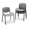 Stacking Chair, Supports Up to 250 lb, Charcoal Seat/Back, Black Base, 4/Carton2