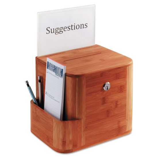 Bamboo Suggestion Boxes, 10 x 8 x 14, Cherry1