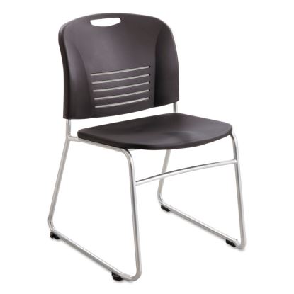 Vy Series Stack Chairs, Supports Up to 350 lb, Black Seat/Back, Silver Base, 2/Carton1