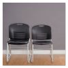 Vy Series Stack Chairs, Supports Up to 350 lb, Black Seat/Back, Silver Base, 2/Carton2