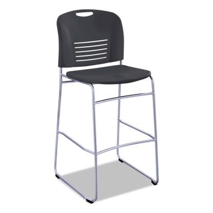 Vy Sled Base Bistro Chair, Supports Up to 350 lb, Black Seat/Back, Silver Base1