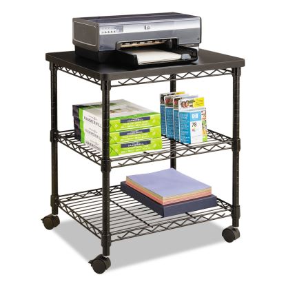 Desk Side Wire Machine Stand, Three-Shelf, 24w x 20d x 27h, Black1
