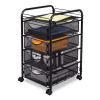Onyx Mesh Mobile File With Four Supply Drawers, 15.75w x 17d x 27h, Black1