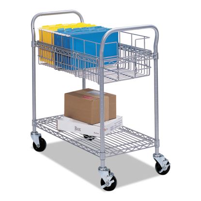 Wire Mail Cart, 600-lb Capacity, 18.75w x 26.75d x 38.5h, Metallic Gray1